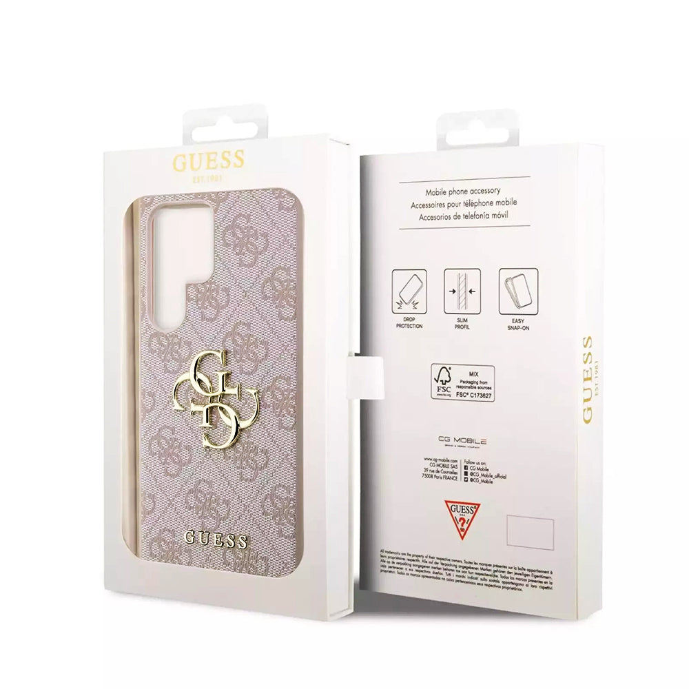 Custodia per Samsung Galaxy S23 Ultra S918, Guess, 4G Big Logo, Rosa