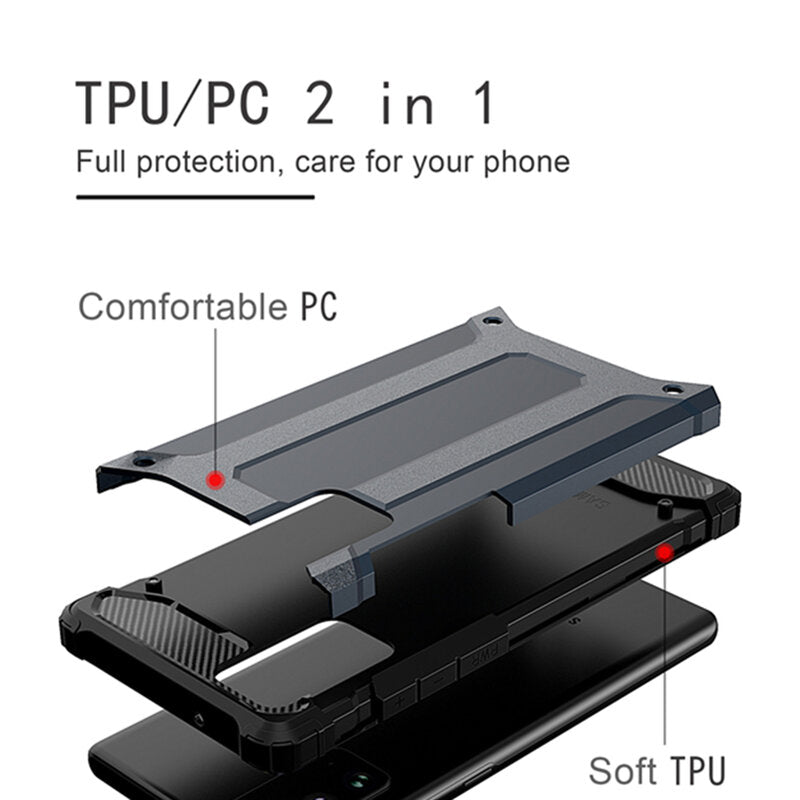 Custodia per Samsung Galaxy S23 Ultra S918, Techsuit, Hybrid Armor, Nera