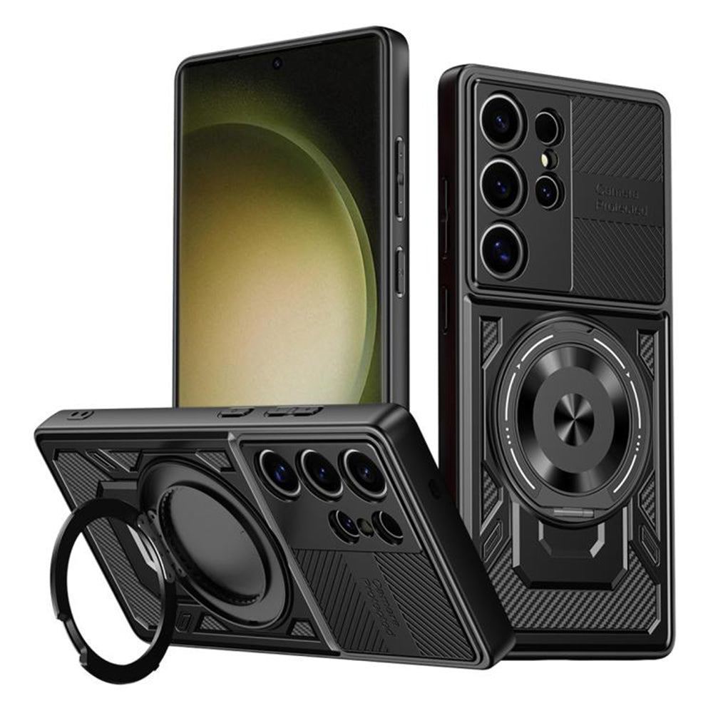 Custodia per Samsung Galaxy S23 Ultra S918, Techsuit, RuggedCam, Nera