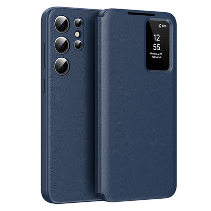 Custodia per Samsung Galaxy S23 Ultra S918, Techsuit, SmartView, Blu