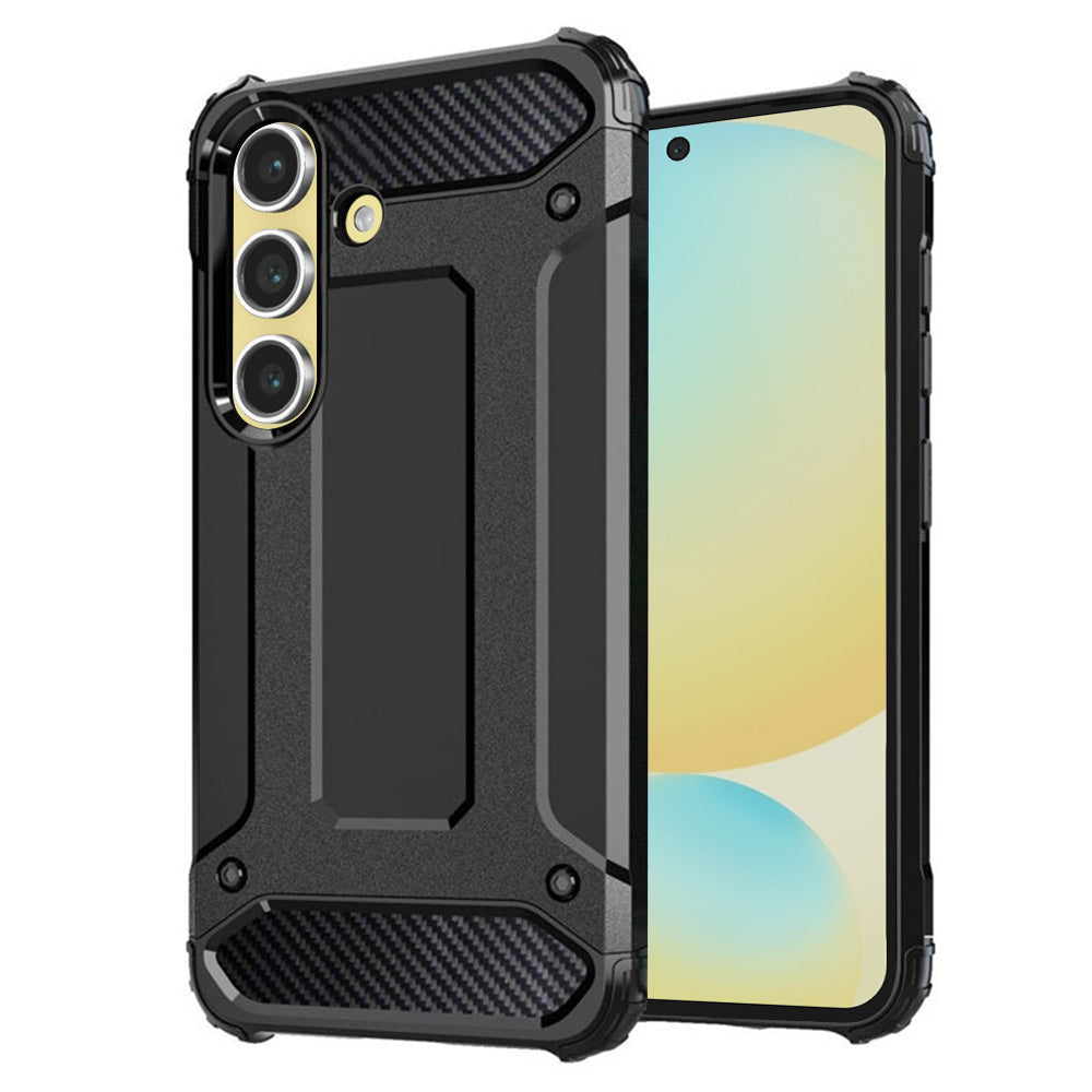 Custodia per Samsung Galaxy S24 FE S721, Techsuit, Hybrid Armor, Nera
