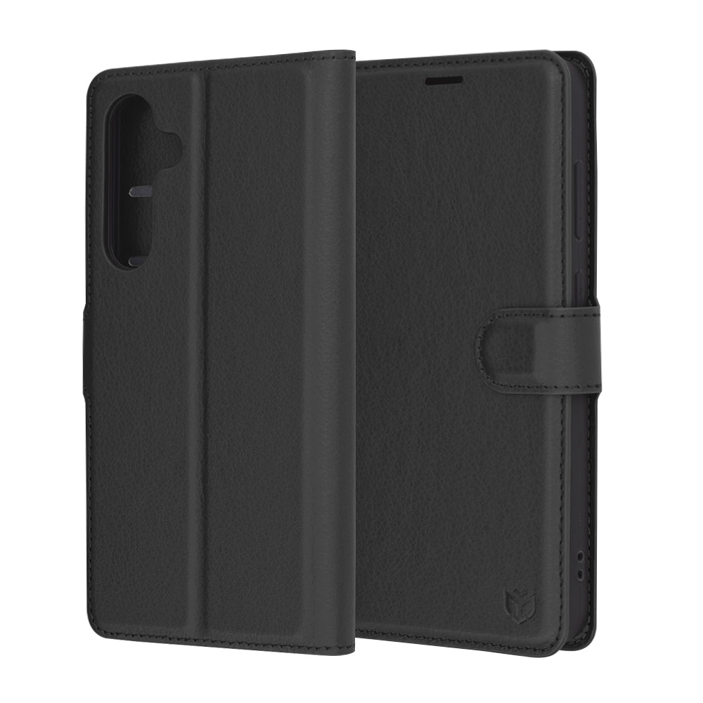 Custodia per Samsung Galaxy S24 FE S721, Techsuit, Leather Folio, Nera