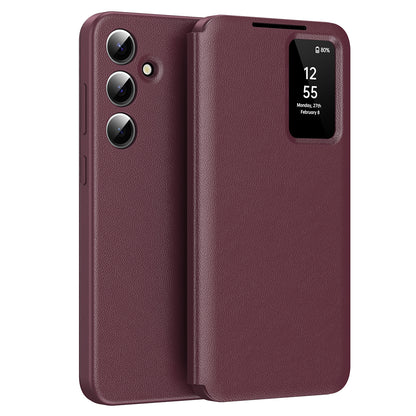 Custodia per Samsung Galaxy S24 FE S721, Techsuit, SmartView, Rossa