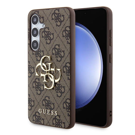 Custodia per Samsung Galaxy S24+ S926, Guess, 4G Big Logo, Marrone