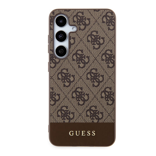 Custodia per Samsung Galaxy S24+ S926, Guess, 4G Stripe, Marrone