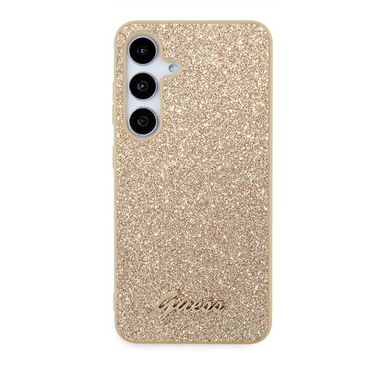 Custodia per Samsung Galaxy S24+ S926, Guess, Glitter Script, Dorata
