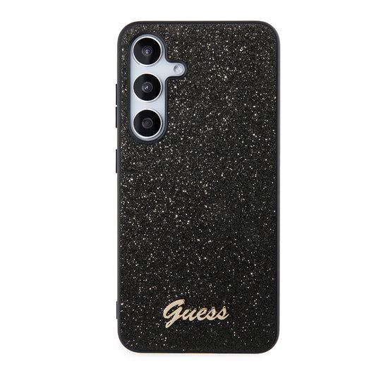 Custodia per Samsung Galaxy S24+ S926, Guess, Glitter Script, Nera
