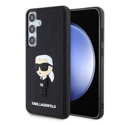Custodia per Samsung Galaxy S24+ S926, Karl Lagerfeld, 3D Rubber Ikonik Karl, Nera
