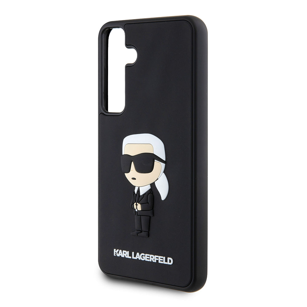 Custodia per Samsung Galaxy S24+ S926, Karl Lagerfeld, 3D Rubber Ikonik Karl, Nera