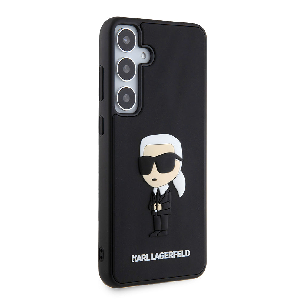 Custodia per Samsung Galaxy S24+ S926, Karl Lagerfeld, 3D Rubber Ikonik Karl, Nera