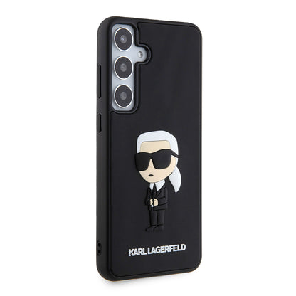 Custodia per Samsung Galaxy S24+ S926, Karl Lagerfeld, 3D Rubber Ikonik Karl, Nera