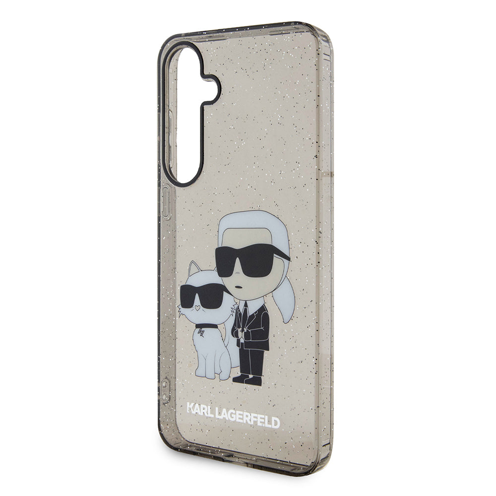 Custodia per Samsung Galaxy S24+ S926, Karl Lagerfeld, Glitter Karl & Choupette, Blu