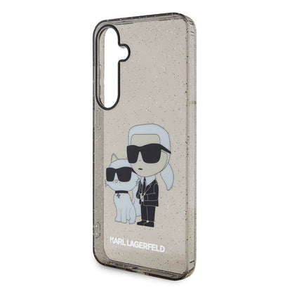 Custodia per Samsung Galaxy S24+ S926, Karl Lagerfeld, Glitter Karl & Choupette, Blu