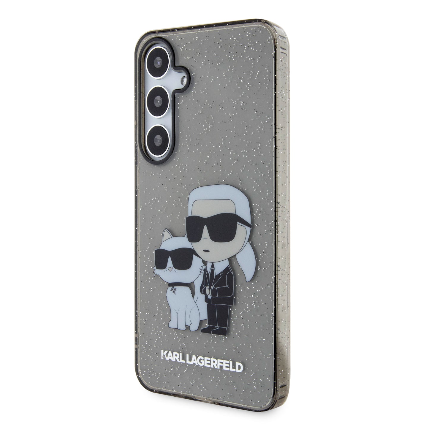 Custodia per Samsung Galaxy S24+ S926, Karl Lagerfeld, Glitter Karl & Choupette, Blu