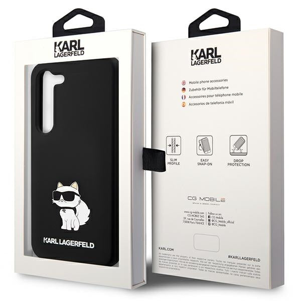 Custodia per Samsung Galaxy S24+ S926, Karl Lagerfeld, Silicone Choupette, Nera