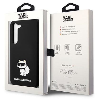 Custodia per Samsung Galaxy S24+ S926, Karl Lagerfeld, Silicone Choupette, Nera