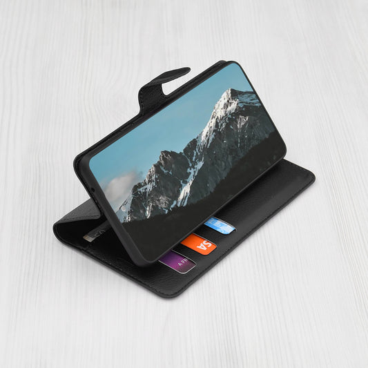 Custodia per Samsung Galaxy S24+ S926, Techsuit, Leather Folio, Nera
