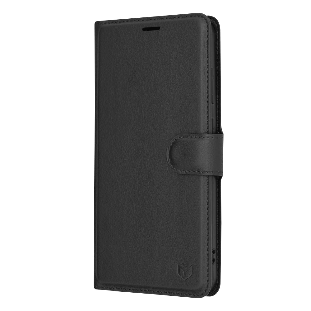 Custodia per Samsung Galaxy S24+ S926, Techsuit, Leather Folio, Nera