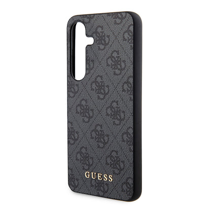 Custodia per Samsung Galaxy S24 S921, Guess, 4G Metal Gold Logo, Nera