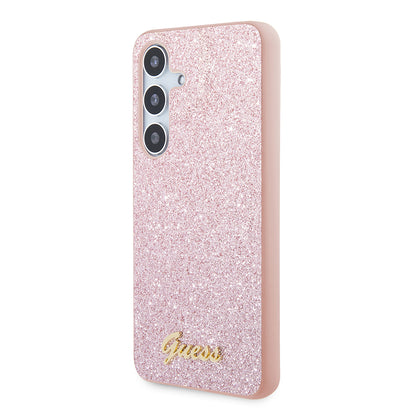 Case for Samsung Galaxy S24 S921, Guess, Glitter Script, Pink