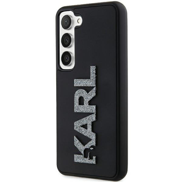 Case for Samsung Galaxy S24 S921, Karl Lagerfeld, 3D Rubber Glitter Logo, Black