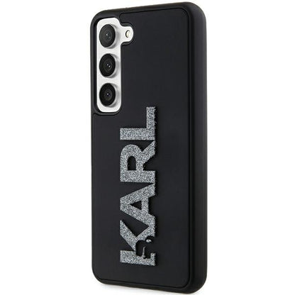 Case for Samsung Galaxy S24 S921, Karl Lagerfeld, 3D Rubber Glitter Logo, Black