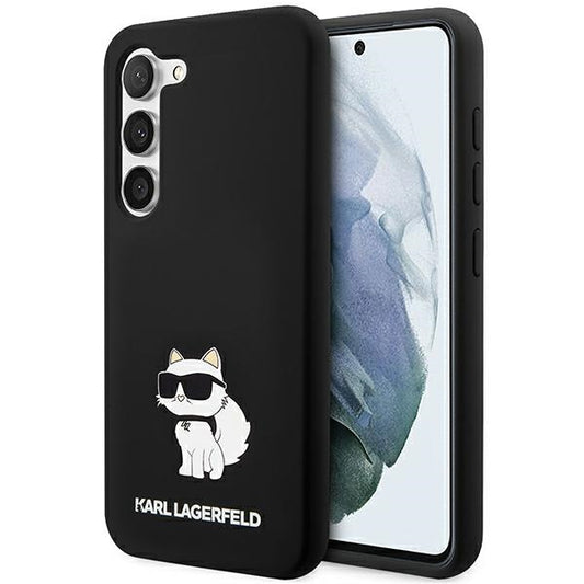 Custodia per Samsung Galaxy S24 S921, Karl Lagerfeld, Silicone Choupette NFT, Nera