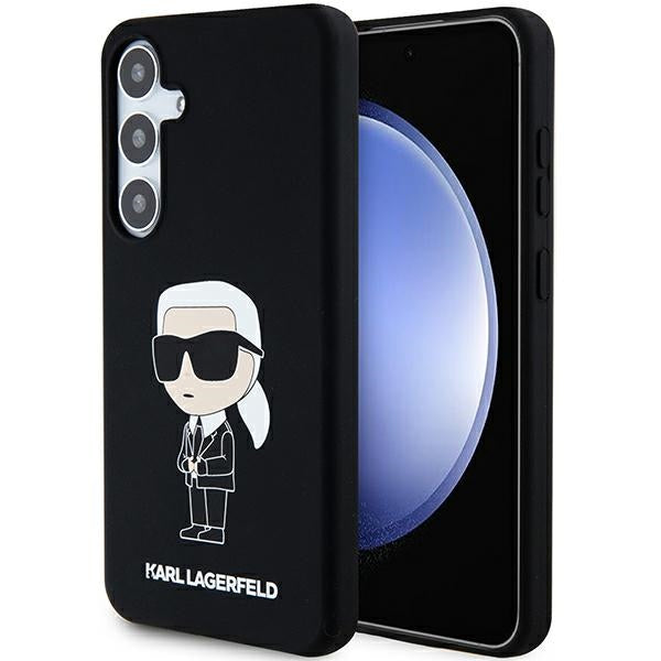 Custodia per Samsung Galaxy S24 S921, Karl Lagerfeld, Silicone Ikonik NFT, Nera