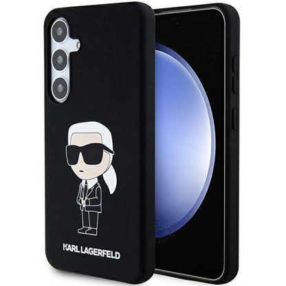 Custodia per Samsung Galaxy S24 S921, Karl Lagerfeld, Silicone Ikonik NFT, Nera