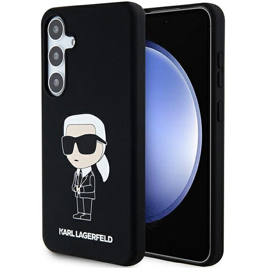Custodia per Samsung Galaxy S24 S921, Karl Lagerfeld, Silicone Ikonik NFT, Nera
