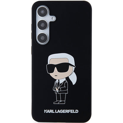 Custodia per Samsung Galaxy S24 S921, Karl Lagerfeld, Silicone Ikonik NFT, Nera
