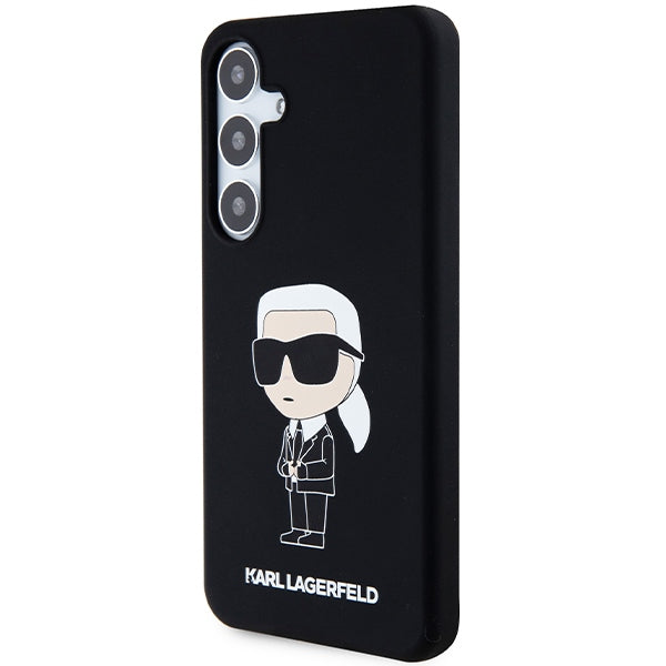 Custodia per Samsung Galaxy S24 S921, Karl Lagerfeld, Silicone Ikonik NFT, Nera