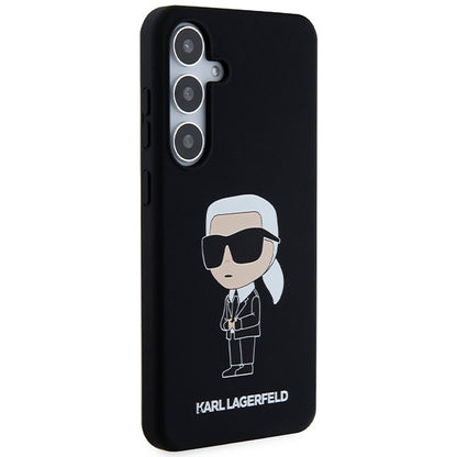 Custodia per Samsung Galaxy S24 S921, Karl Lagerfeld, Silicone Ikonik NFT, Nera