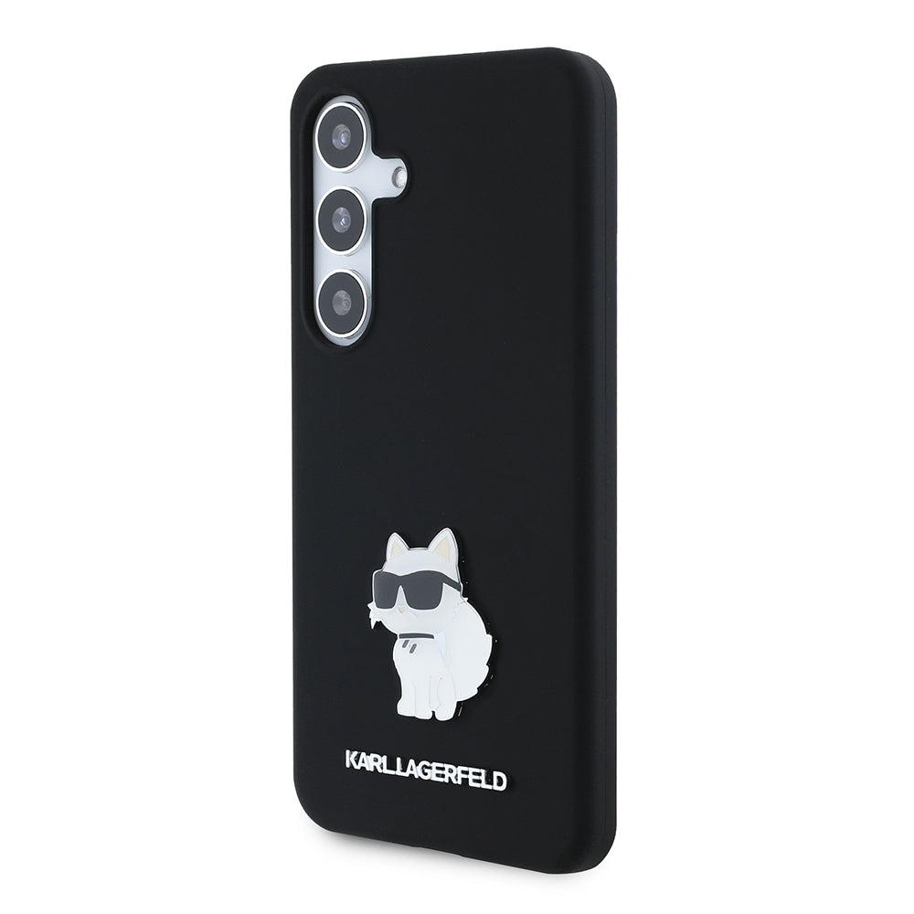 Case for Samsung Galaxy S24 S921, Karl Lagerfeld, Silicone Choupette, Black