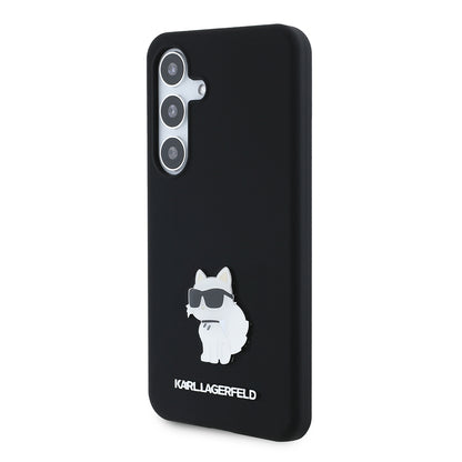 Case for Samsung Galaxy S24 S921, Karl Lagerfeld, Silicone Choupette, Black