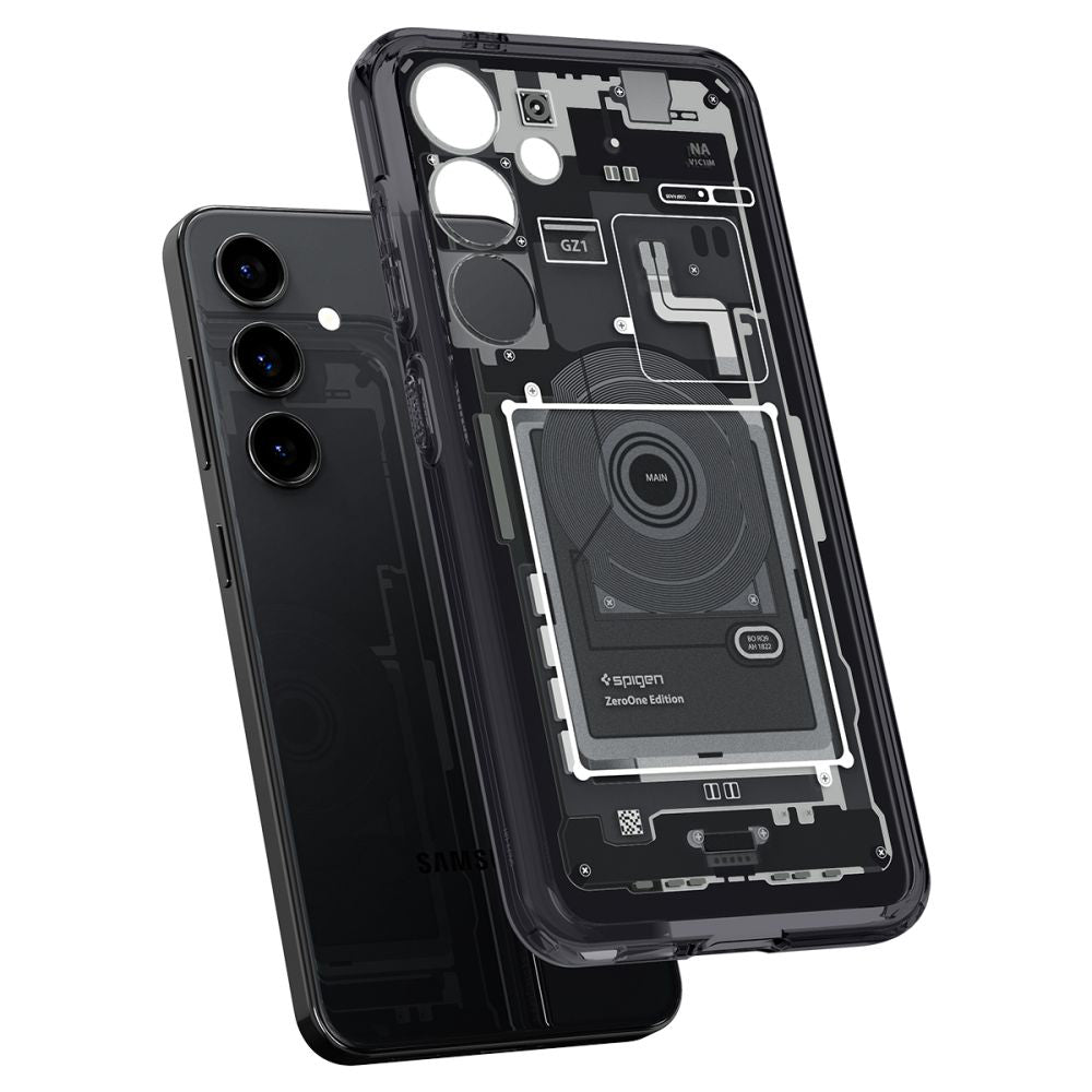 Custodia per Samsung Galaxy S24 S921, Spigen, Ultra Hybrid Zero One, Nera Opaca ACS07350
