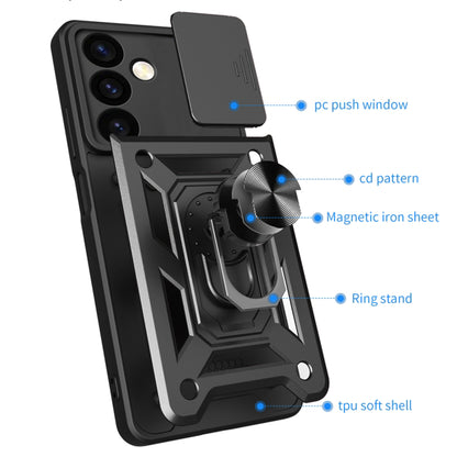 Custodia per Samsung Galaxy S24 S921, Techsuit, CamShield, Nera