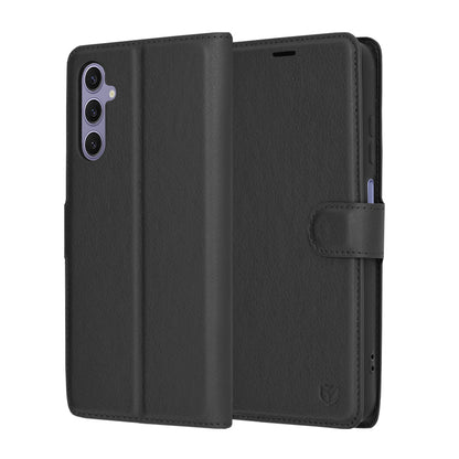 Custodia per Samsung Galaxy S24 S921, Techsuit, Leather Folio, Nera