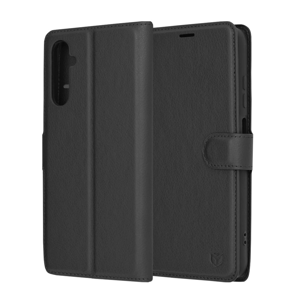 Custodia per Samsung Galaxy S24 S921, Techsuit, Leather Folio, Nera