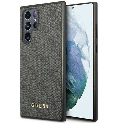 Custodia per Samsung Galaxy S24 Ultra S928, Guess, 4G Metal Gold Logo, Nera