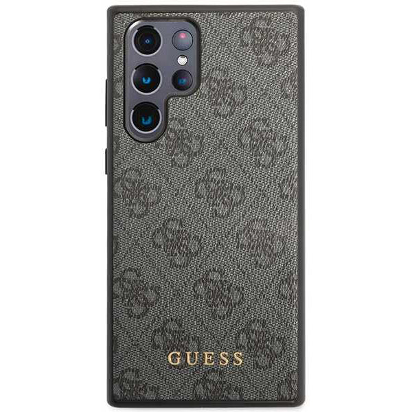 Custodia per Samsung Galaxy S24 Ultra S928, Guess, 4G Metal Gold Logo, Nera