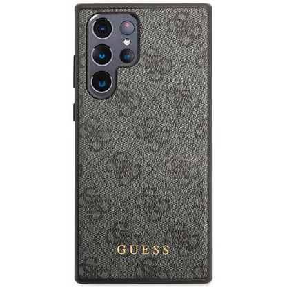Custodia per Samsung Galaxy S24 Ultra S928, Guess, 4G Metal Gold Logo, Nera