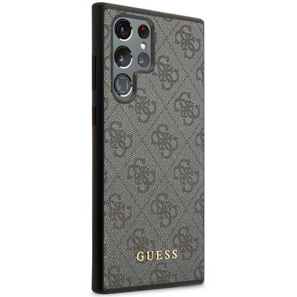 Custodia per Samsung Galaxy S24 Ultra S928, Guess, 4G Metal Gold Logo, Nera