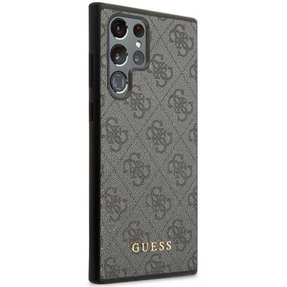 Custodia per Samsung Galaxy S24 Ultra S928, Guess, 4G Metal Gold Logo, Nera