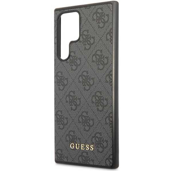 Custodia per Samsung Galaxy S24 Ultra S928, Guess, 4G Metal Gold Logo, Nera