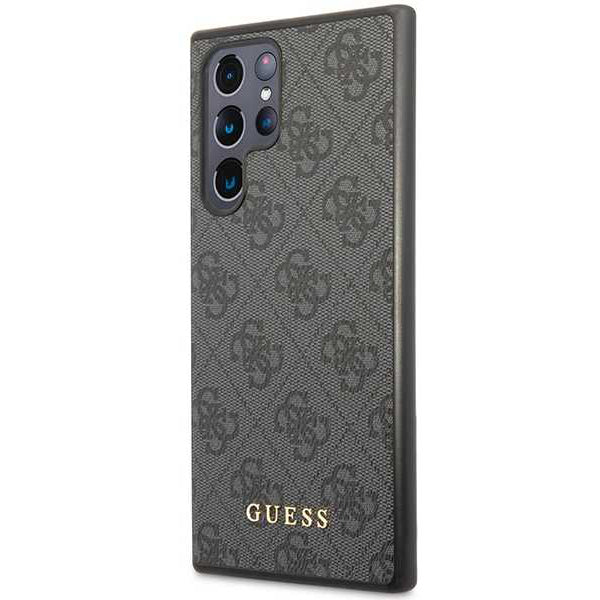 Custodia per Samsung Galaxy S24 Ultra S928, Guess, 4G Metal Gold Logo, Nera