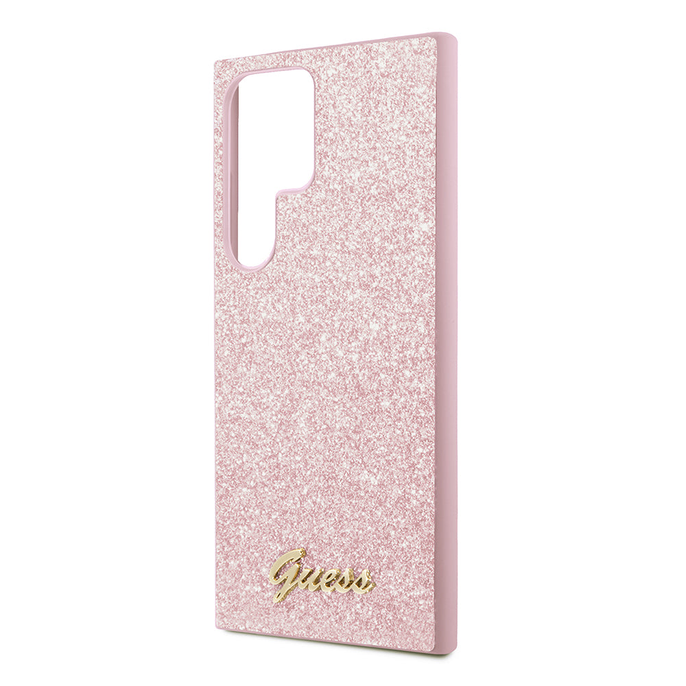 Custodia per Samsung Galaxy S24 Ultra S928, Guess, Glitter Script, Dorata