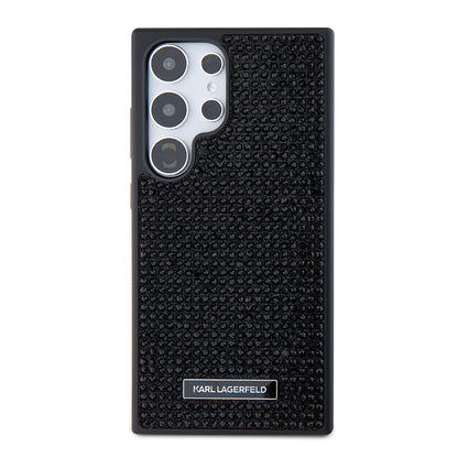 Custodia per Samsung Galaxy S24 Ultra S928, Karl Lagerfeld, Rhinestone Metal Plate, Nera
