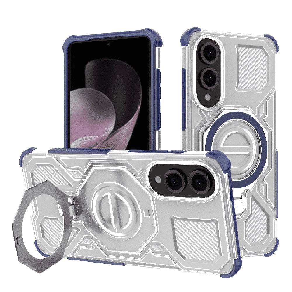 Custodia per Samsung Galaxy S25 Edge S937, Techsuit, Carbon Shield Pro, Blu