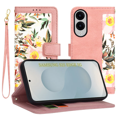 Custodia per Samsung Galaxy S25 Edge S937, Techsuit, FlipCraft, Rosa